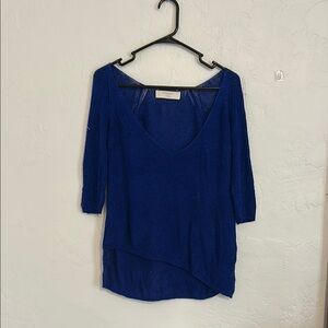 Zara Asymmetrical Blue Knit Sweater